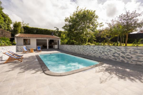Countryside house with a pool and fireplace